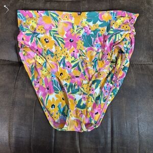 Anne Cole Multicolor Floral Bikini Bottoms Large